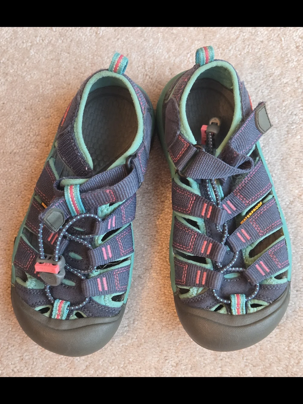 Keen Kids Closed-Toe Sandals - Navy, Teal & Pink Waterproof Shoes Hiking Swim